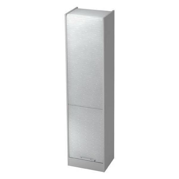 Hammerbacher Rollladenschrank Highline, 5 Ordnerhöhen, 50 x 40 x 200,4 cm, grau/silber