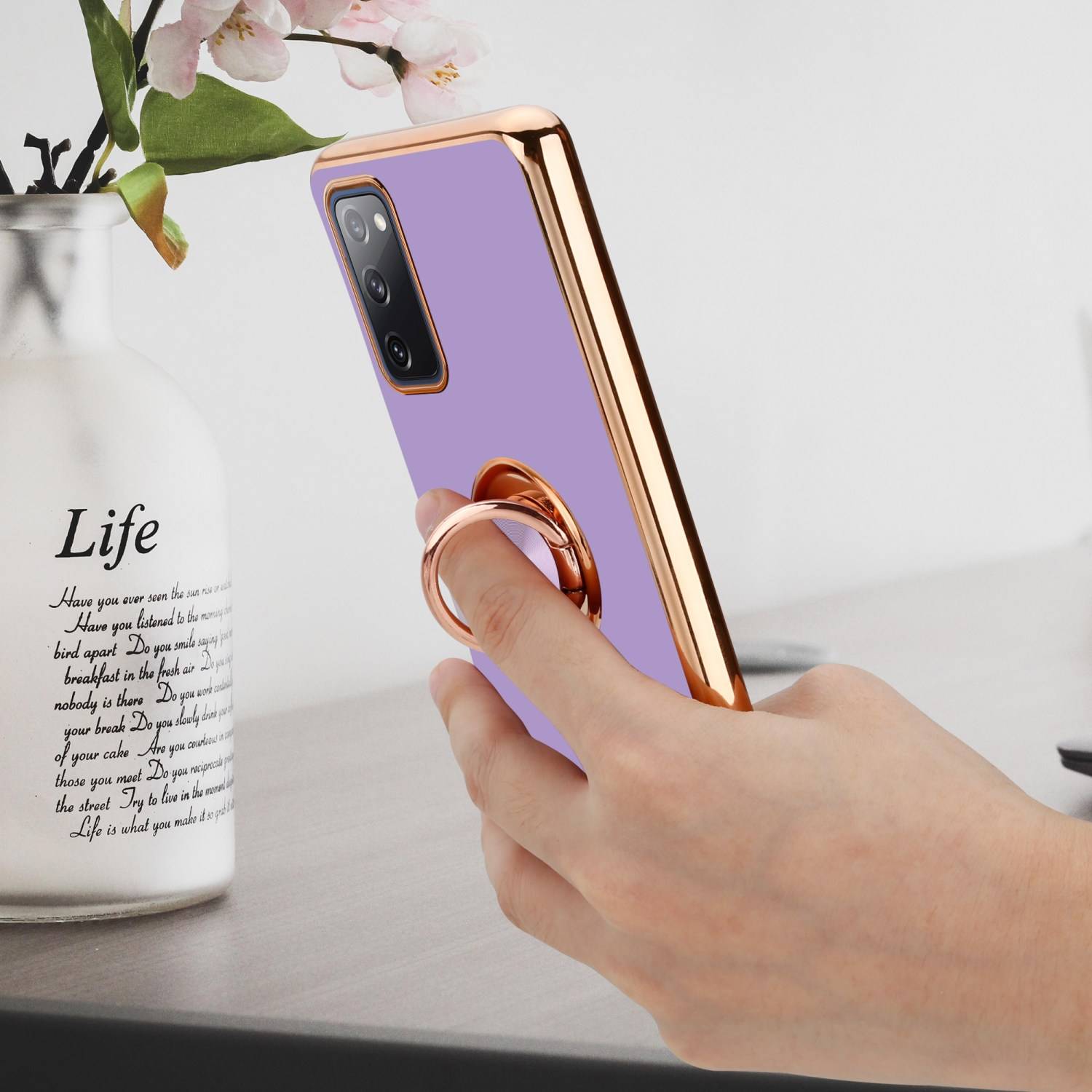 Cadorabo Schutzhülle für Samsung Galaxy S20 FE Hülle in Lila Etui Case Cover Kameraschutz magnetische Autohalterung-4