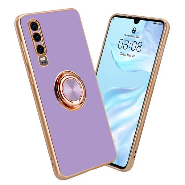 Cadorabo Schutzhülle für Huawei P30 Hülle in Lila Etui Case Cover Kameraschutz magnetische Autohalterung