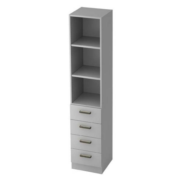 Hammerbacher Kombischrank Securoline, 4 Schübe, 3 OH, 40,6 x 42 x 200,4 cm, grau