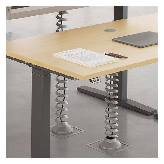 Hammerbacher Kabelspirale vertikal, Länge 70 - 130 cm, Durchmesser 9,0 cm, Kunststoff, silber-4