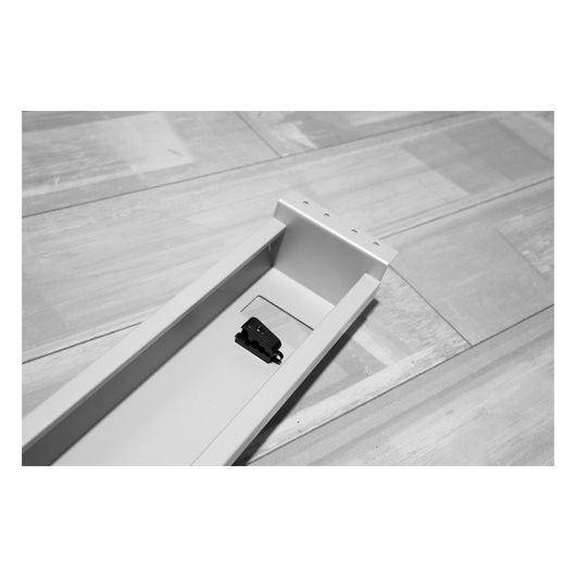 Hammerbacher Kabelwanne horizontal, beidseitig abklappbar, für 180/200cm - Schreibtische, silber-2