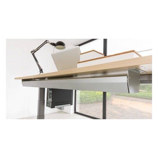 Hammerbacher Kabelwanne horizontal, beidseitig abklappbar, für 180/200cm - Schreibtische, silber-3