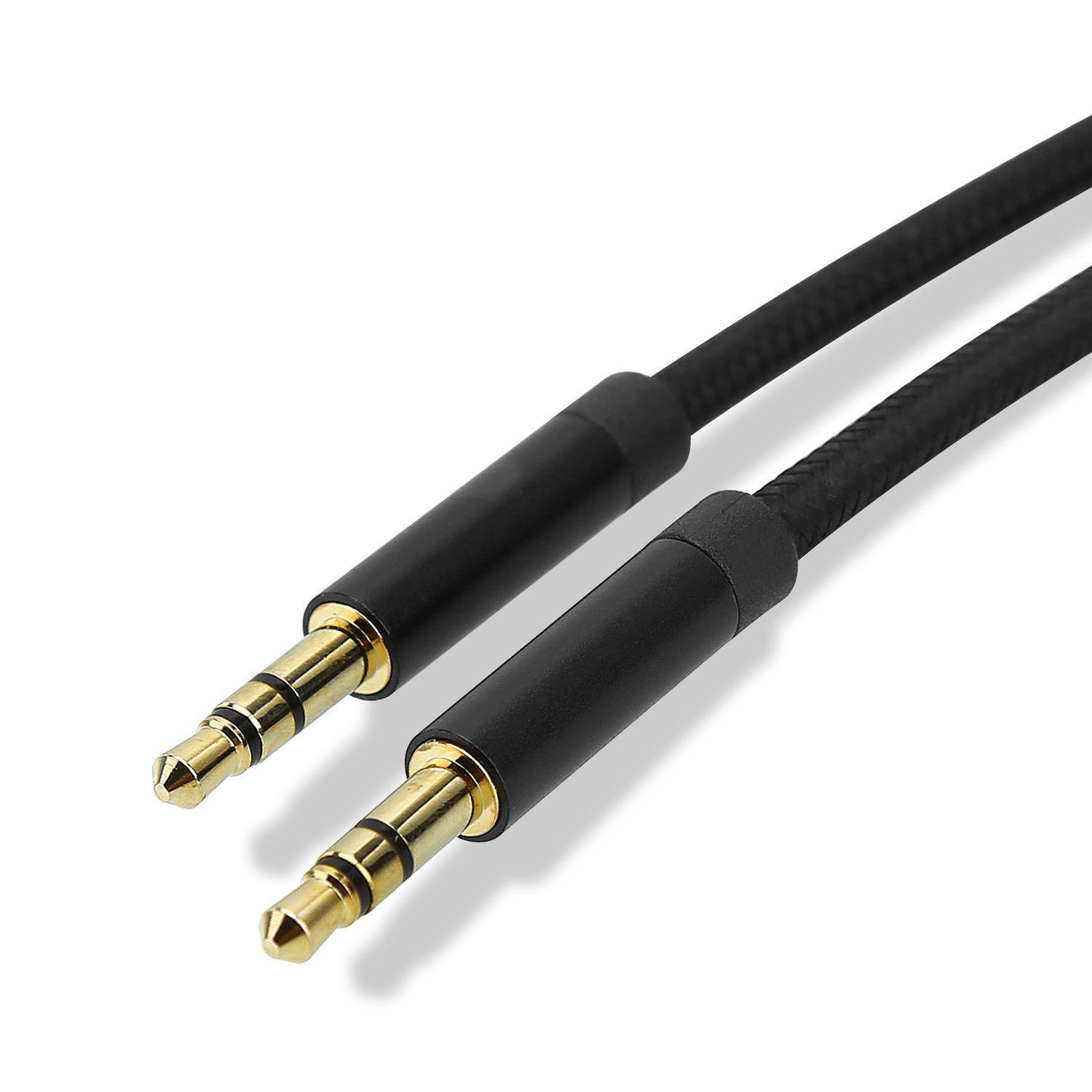 Cadorabo Aux Audio Kabel 3.5mm Aux Kabel 3.5 mm - 3 Meter in Schwarz Stereo Klinkenkabel Geräte mit 3.5mm Aux Anschluss-0