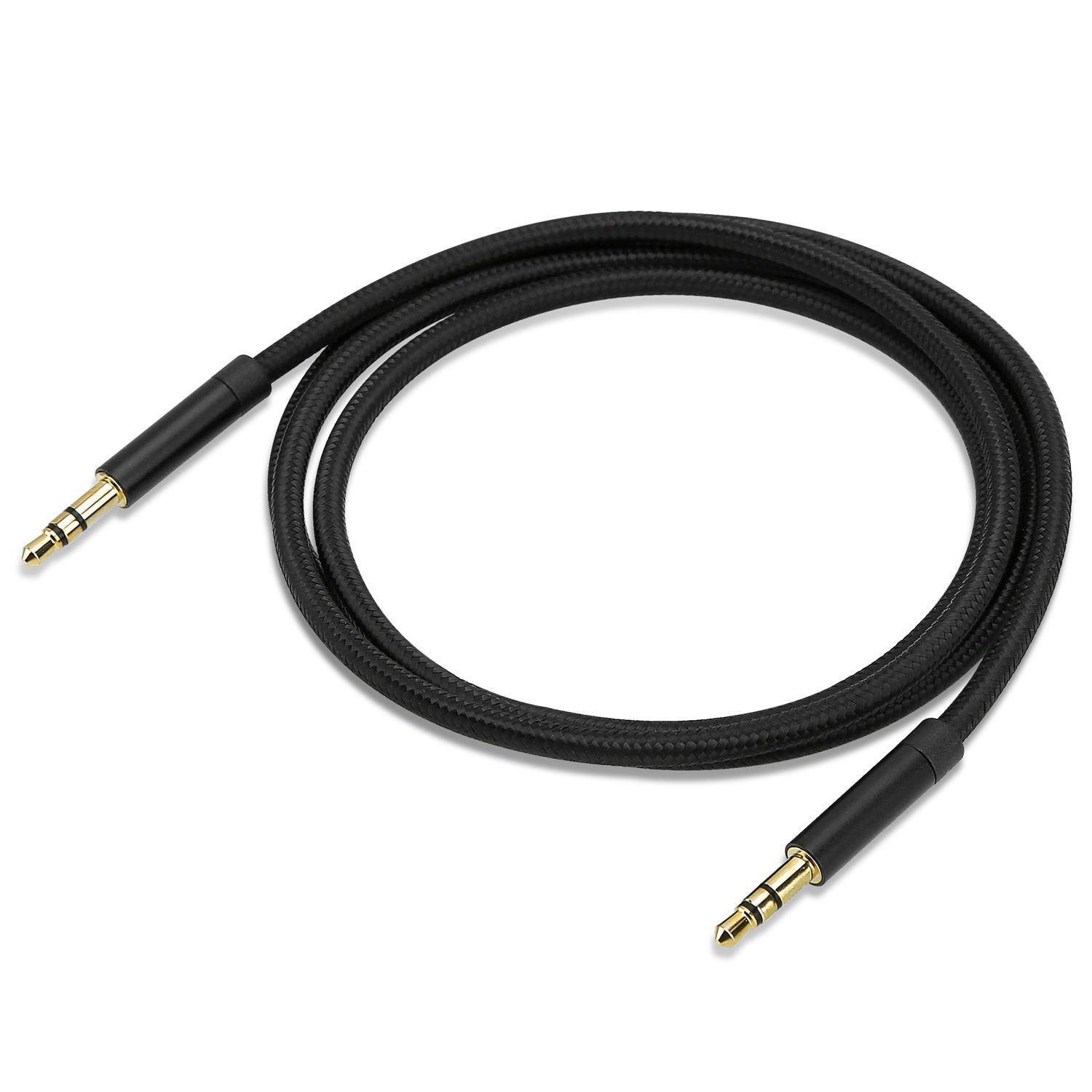 Cadorabo Aux Audio Kabel 3.5mm Aux Kabel 3.5 mm - 3 Meter in Schwarz Stereo Klinkenkabel Geräte mit 3.5mm Aux Anschluss-1
