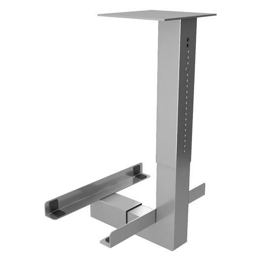 Hammerbacher PC Halter für Schreibtische, Montage unter dem Tisch, höhenverstellbar, silber-1