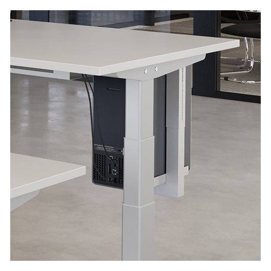 Hammerbacher PC Halter für Schreibtische, Montage unter dem Tisch, höhenverstellbar, silber-2