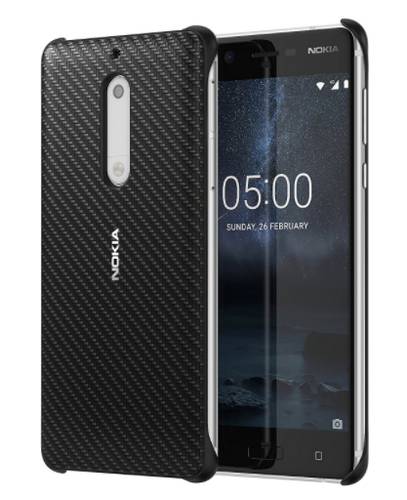Original Carbonhülle Handyhülle für Nokia 5 Schwarz 1A21M1E00VA-0