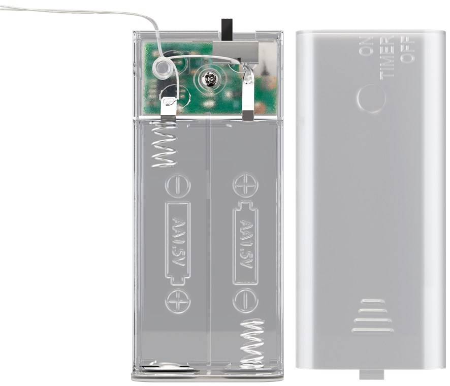 Goobay 2x 20er LED-Silberdraht-Lichterkette, inkl. Timer Stimmungsvolle Leuchtdekoration für den Innenbereich-2