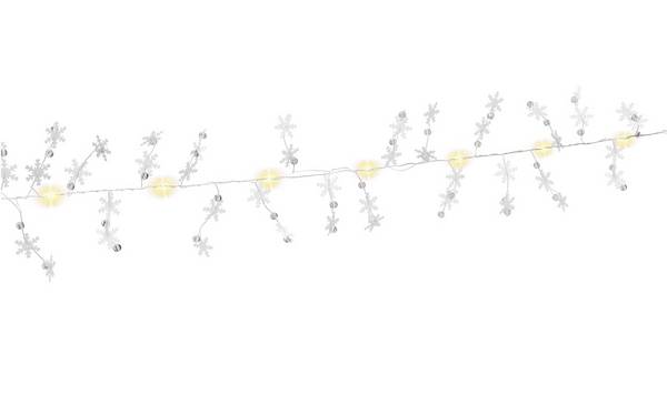 goobay - 10er LED-Silberdraht-Lichterkette "Schneeflocken"