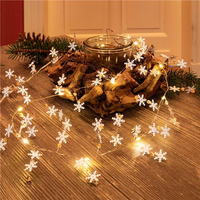 goobay - 10er LED-Silberdraht-Lichterkette "Schneeflocken"-2