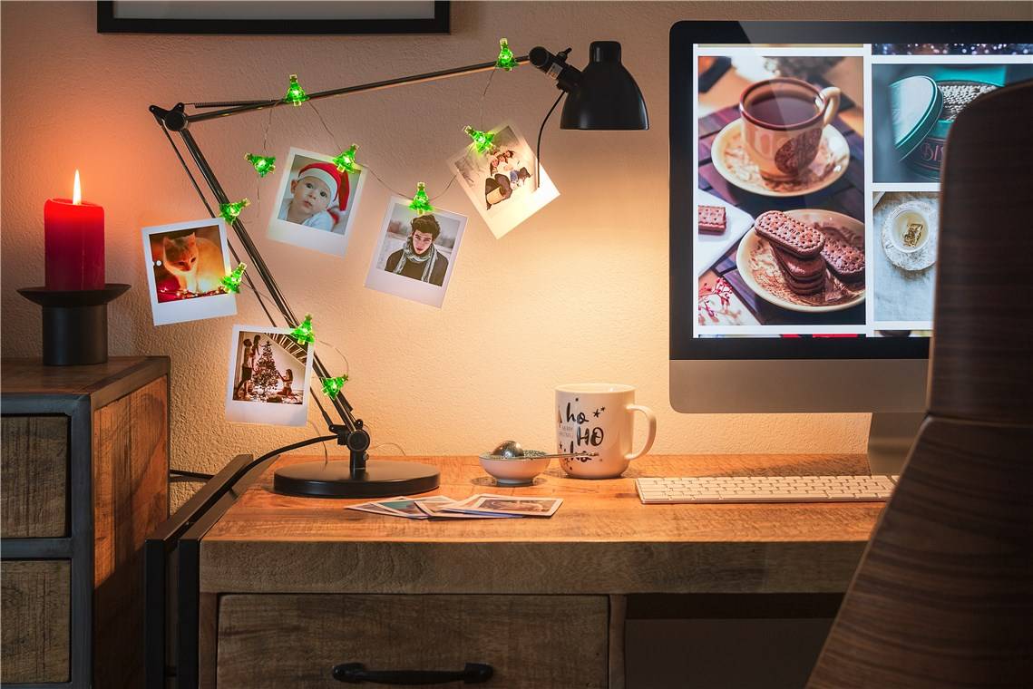 Goobay 10er LED-Fotoclips-Lichterkette "Tannenbaum" mit Timer-Funktion, warmweiß (3000 K), batteriebetrieben-3