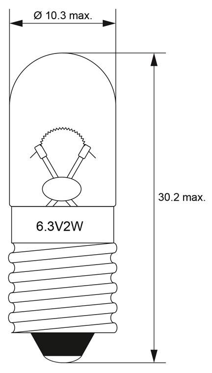 Goobay Röhrenlampe, 2 W Sockel E10, 6,3 V (DC), 320 mA 2 W-1