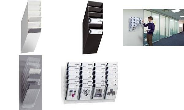 DURABLE Wand-Prospekthalter-Set "FLEXIBOXX 6", A4, 6 Fächer (9760010)