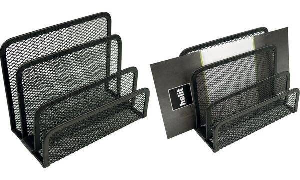 helit Briefständer Mesh H2518395 14x7x9,7cm 3Fächer Metall schwarz-3