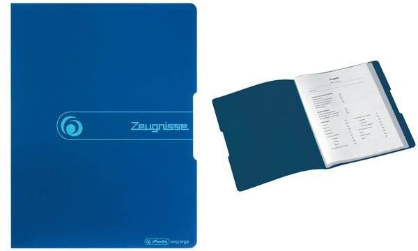 Herlitz Zeugnisse, Konventioneller Dateiordner, A4, Polypropylen (PP), Blau, Porträt, 20 Taschen-2