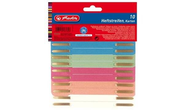 herlitz Heftstreifen 34 x 150 mm, RC-Karton, farbig sortiert (8767600)