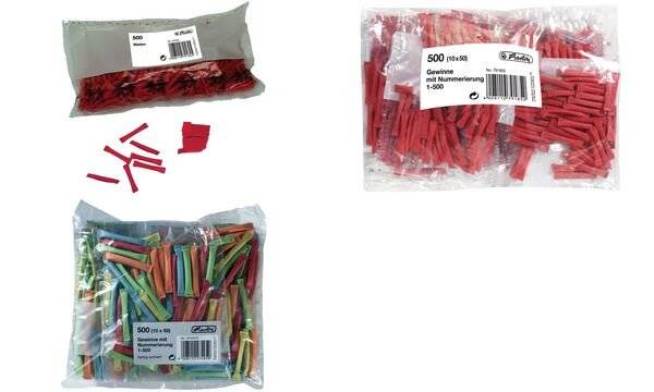 herlitz Gewinnlose, nummeriert 1-500, rot