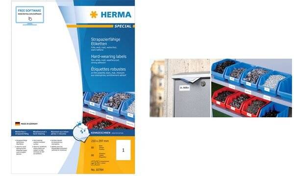HERMA Special - Matt - permanent selbstklebend - weiß - 97 x 42.3 mm 300 Etikett(en) (25 Bogen x 12)-5