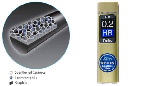 Pentel Druckbleistift-Feinmine AIN STEIN C272, Härtegrad: B (5232311)-2