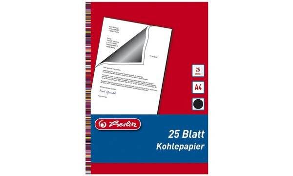 herlitz Kohlepapier, DIN A4, Inhalt: 25 Blatt - 10303725 - 1 Stück