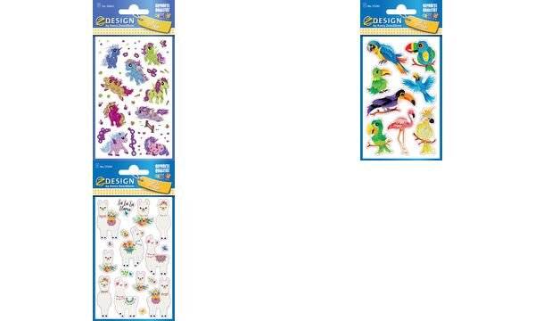 Glitter Stickers Vögel 8 Motive bunt 8 Stück-2