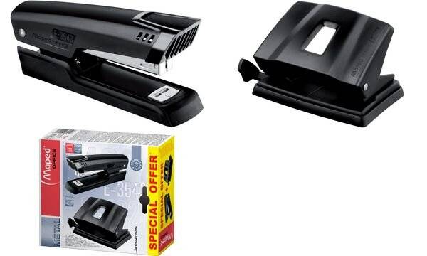 Maped Heftgerät- & Locher-Set Essentials, schwarz (82898014)-2