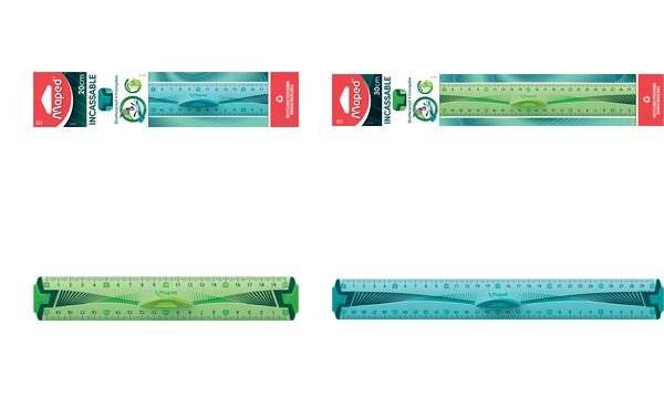 Flachlineal Flex 20 cm blau oder grün-transparent in Kunststoff-Etui-4