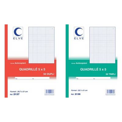 ELVE Notizbuch, 140 x 210 mm, kariert (5/5), 3 x 50 Blatt (332238500)