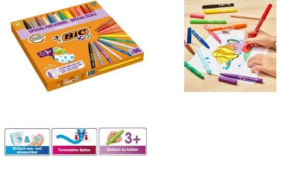 BIC KIDS Fasermaler Visacolor XL ecolutions, 96er Klassen--1