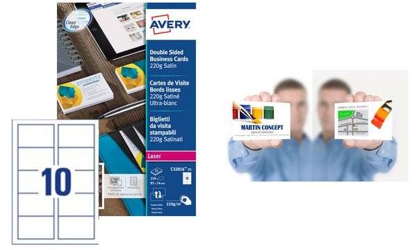 AVERY Cartes de visite Quick&Clean, 270 g/m2, satin blanc-1