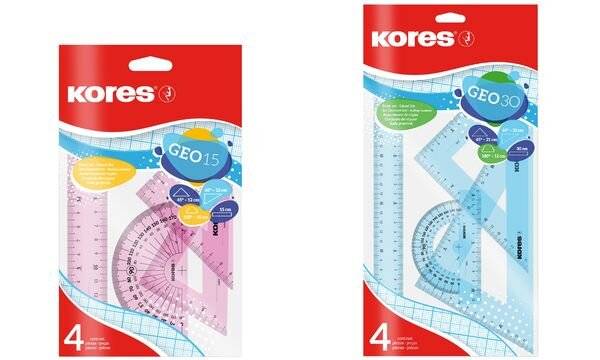 Kores Geometrie-Set GEO30, 4-teilig, farbig sortiert-1