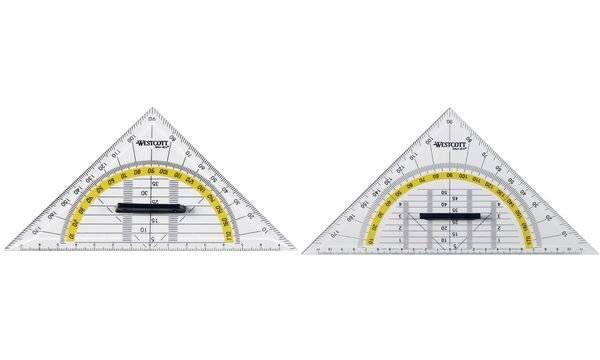 WESTCOTT Zeichendreieck, Hypotenuse: 140 mm, mit Griff (62350180)-0