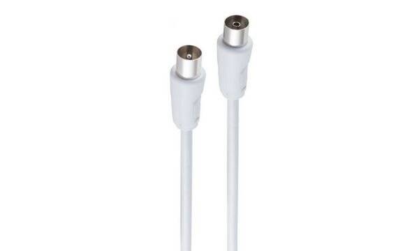 F-Stecker - F-Stecker, >100 dB, weiß, 1,5m-3