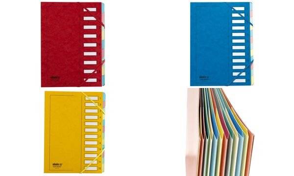 extendos Ordnungsmappe, DIN A4, Karton, 12 Fächer, gelb-1