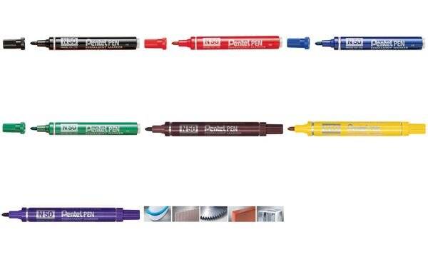 Pentel Permanentmarker N50-AE 2mm Metall konische Spitze sw-3