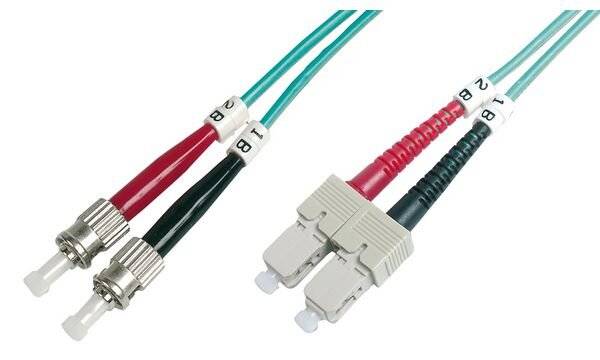 Digitus DK-2512-01/3 Glasfaser LWL Anschlusskabel 1.00 m Blau [1x ST-Stecker - 1x SC-Stecker] 50/125 µ Multimode OM3-4