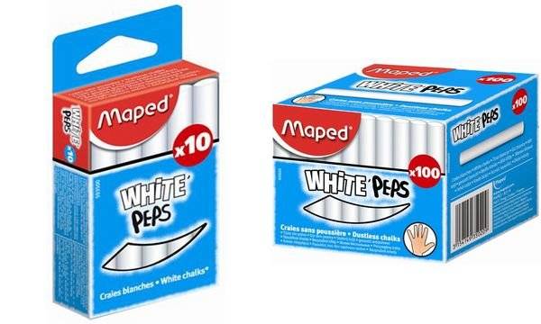 Maped Wandtafelkreide WHITE'PEPS, rund, weiß-4