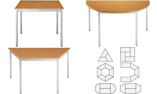 SODEMATUB Beistelltisch 126DRMA, halbrund, kirschbaum/alu (71220062)-1