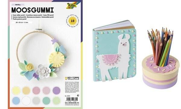 folia Moosgummi PASTELL, nicht selbstklebend, 10 Blatt (57906269)
