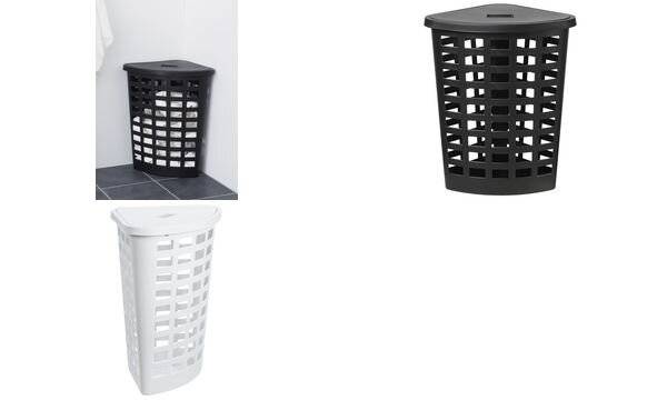 plast team Wäschesammler BOSTON, 54 Liter, eckig, weiß-1