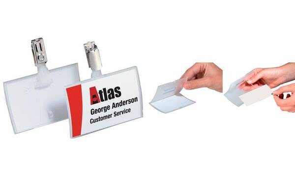 DURABLE CLICK FOLD - Namensschild - für 54 x 90 mm - Clip - durchsichtig (Packung mit 25)-2