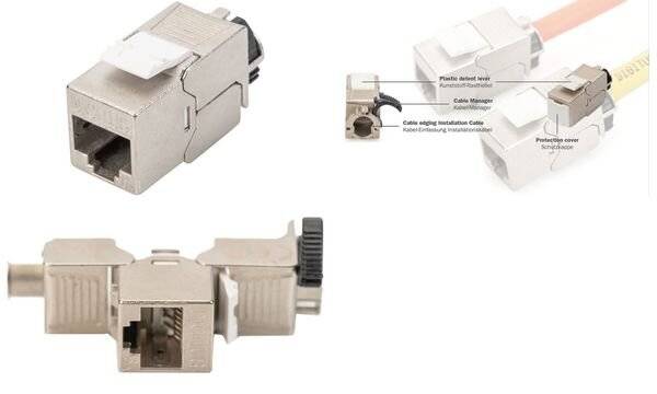 DIGITUS - CAT 6A Keystone Modul, geschirmt mit intelligentem Kabelmanager, Set (24 Stück)-7