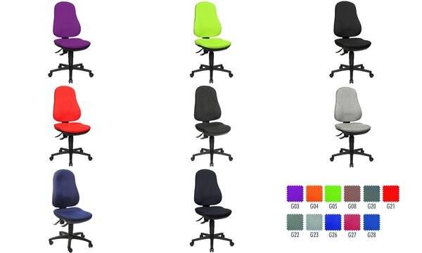 Bürodrehstuhl m.Permanentkontakt blau 420-550mm Trgf.110kg TOPSTAR-4