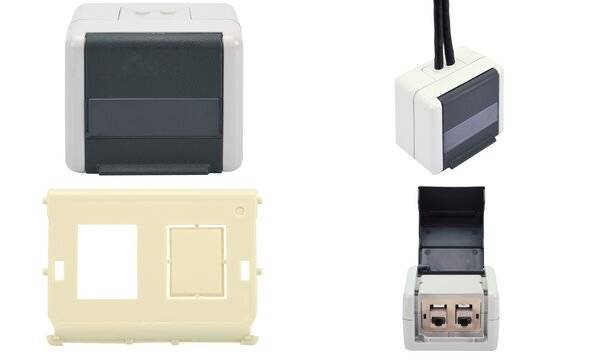 DIGITUS - Datenanschlussdose für Keystone Module, IP44, Aufputz mit Klappdeckel-8