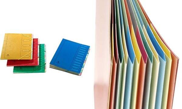 extendos Ordnungsmappe 223, aus Karton, 12 Fächer, gelb-1