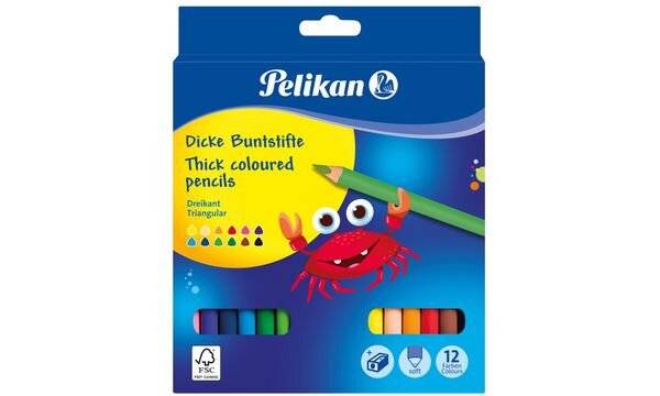 Buntstifte dick inkl. Anspitzer VE=12 Farben-1
