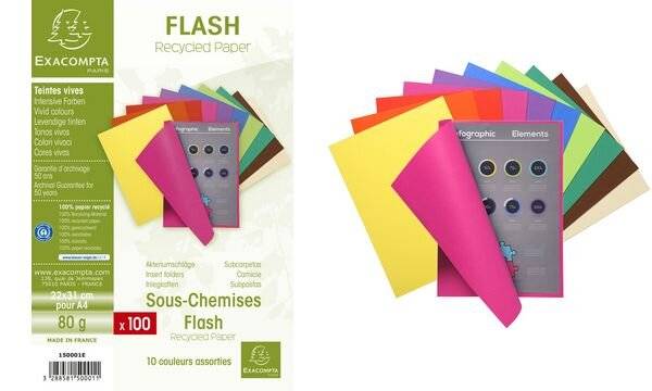 EXACOMPTA Aktendeckel FLASH 80, DIN A4, Karton, sortiert (8701746)
