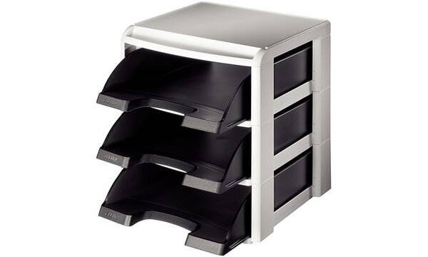Briefablage-Set A4 3 Briefkörbe schwarz-1