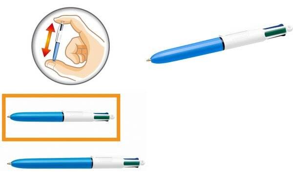 BIC Druckkugelschreiber 4Colours Mini, Strichstärke: 0,32 mm (5103415)-0